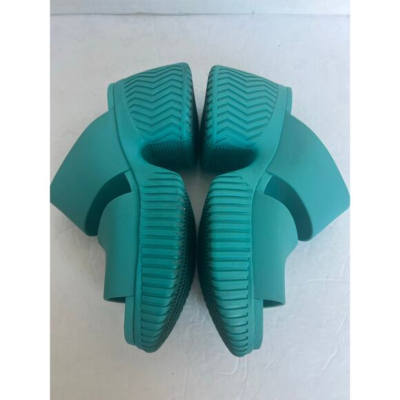 Sorel ONA Streetworks Blue Seasalt Rubber Slide Platform Chunky Heel Sandal Sz 8 - Picture 6 of 10